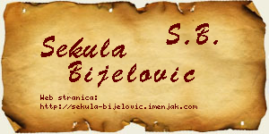 Sekula Bijelović vizit kartica